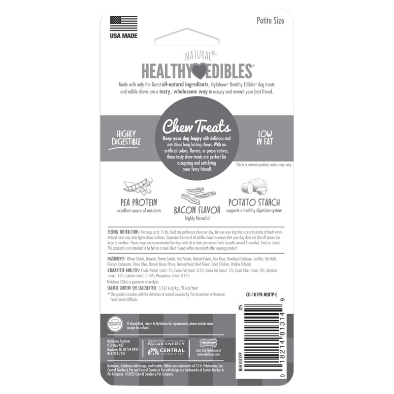 NYLABONE® Healthy Edibles Longer Lasting Bacon - Petite