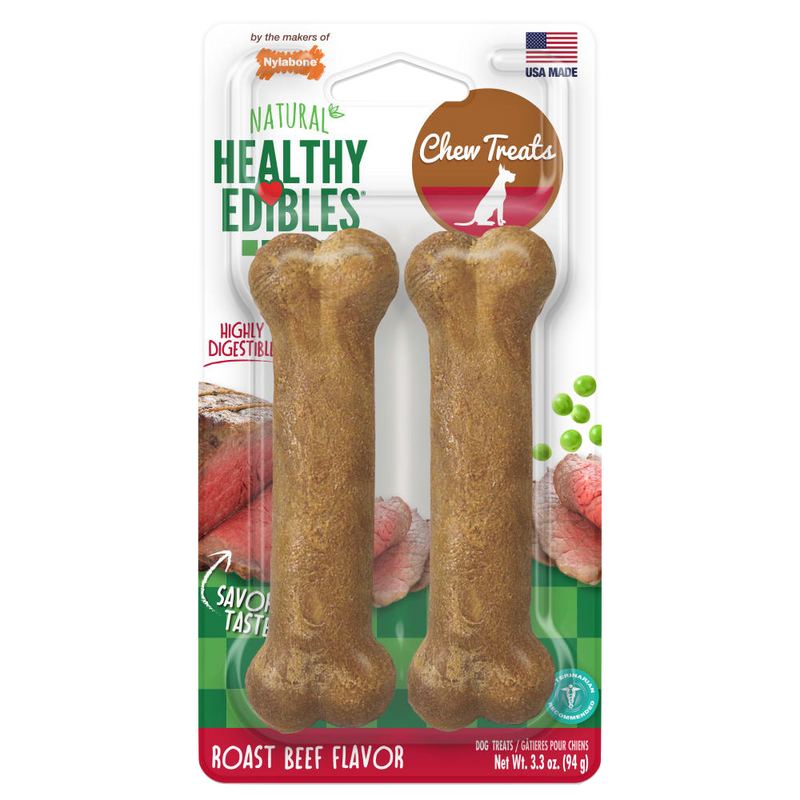 NYLABONE® Healthy Edibles Longer Lasting Roast Beef - Regular