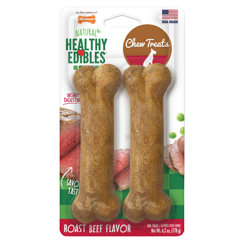 NYLABONE® Healthy Edibles Longer Lasting Roast Beef - Wolf