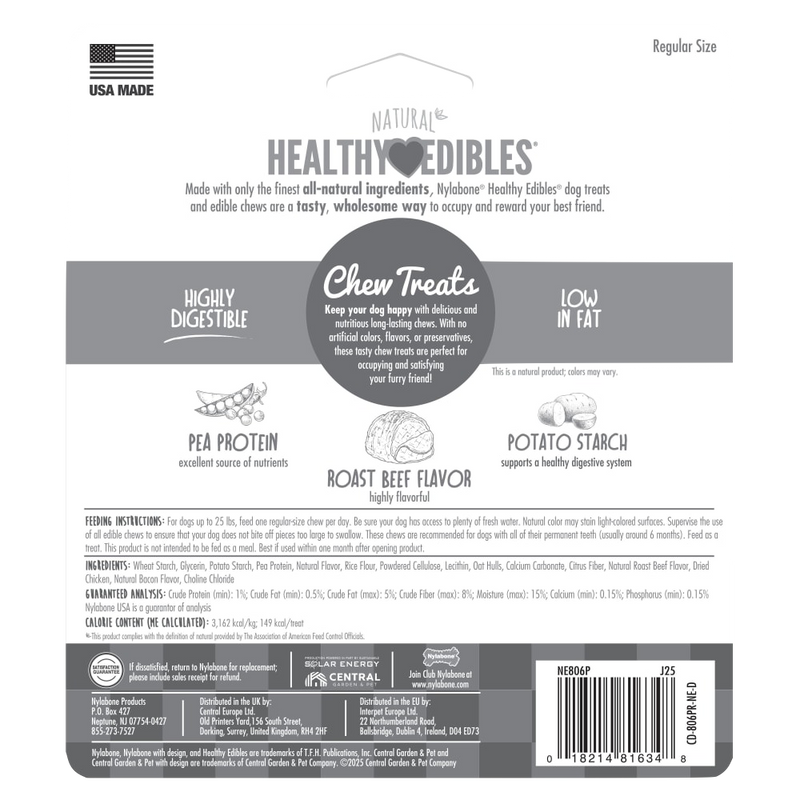 NYLABONE® Healthy Edibles Longer Lasting Roast Beef - Regular