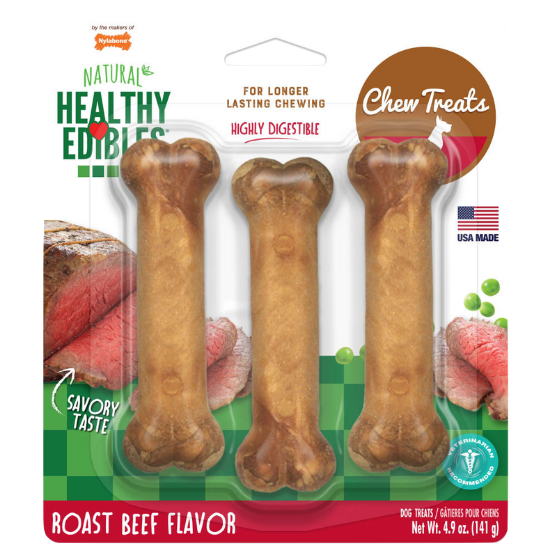 NYLABONE® Healthy Edibles Longer Lasting Roast Beef - Regular