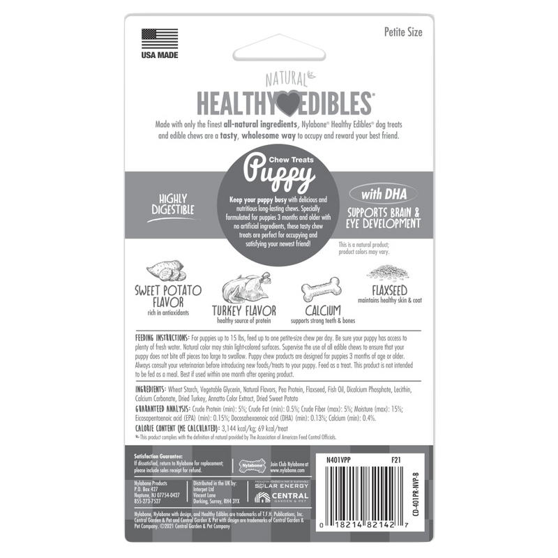 NYLABONE® Healthy Edibles Puppy Turkey & Sweet Potato - Petite