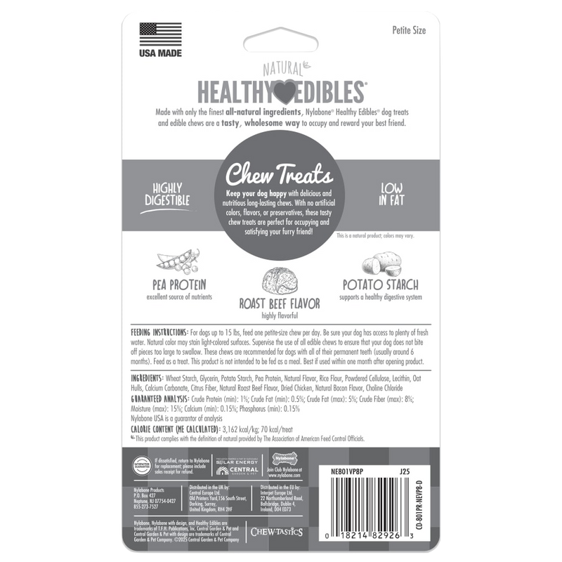 NYLABONE® Healthy Edibles Longer Lasting Roast Beef - Petite