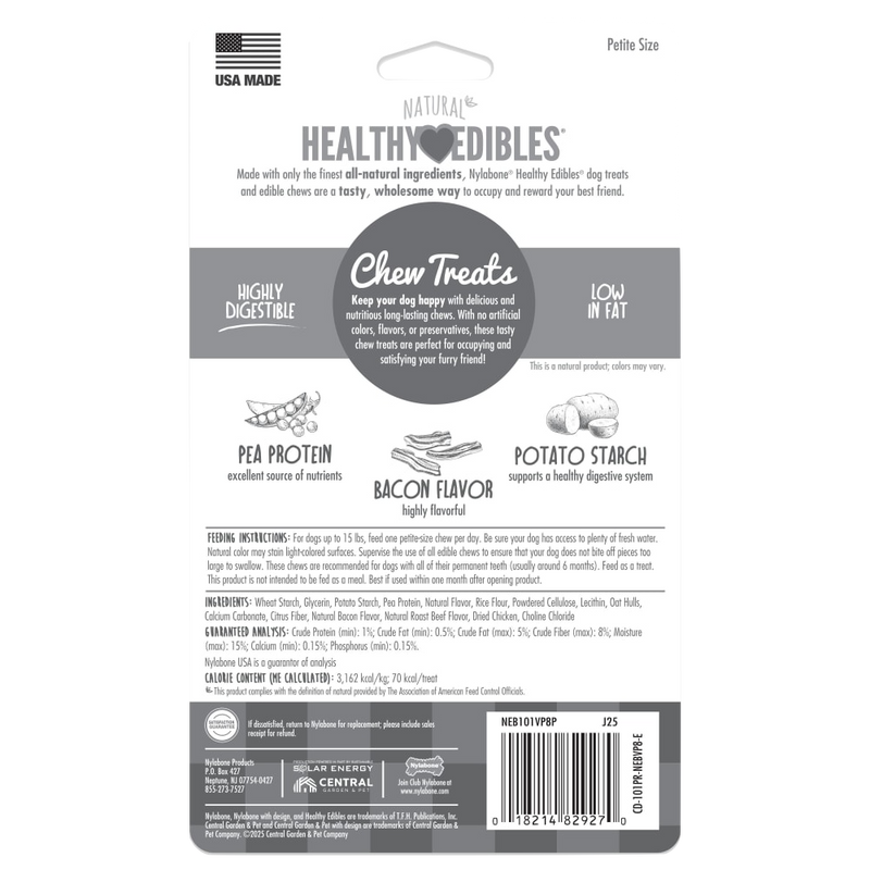 NYLABONE® Healthy Edibles Longer Lasting Bacon - Petite