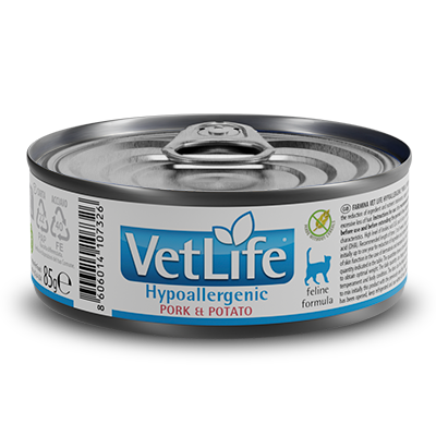 Vetlife Gato Hipoalérgenico Cerdo & Papa Lata