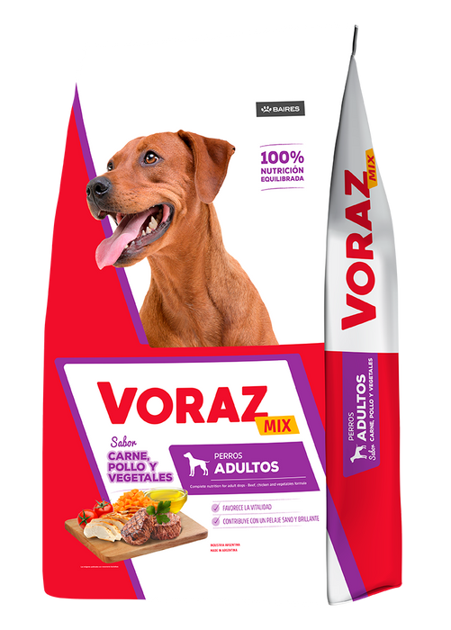 Voraz Mix Alimento Adultos Carne, Pollo & Cereales