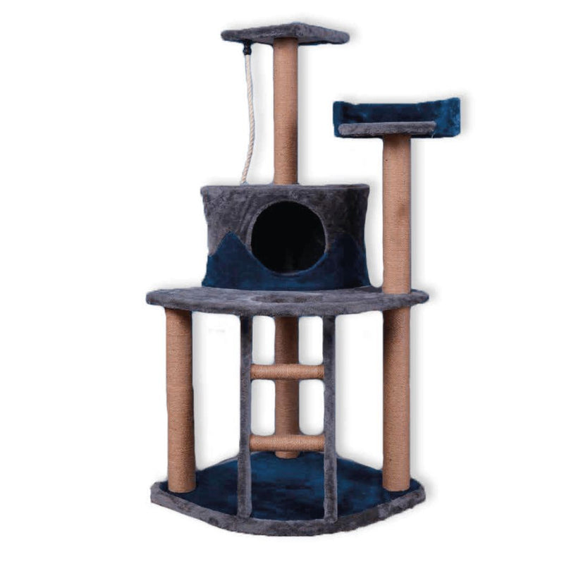 Rascador Torre Felpa Suave Azul Marino (KF8021A)