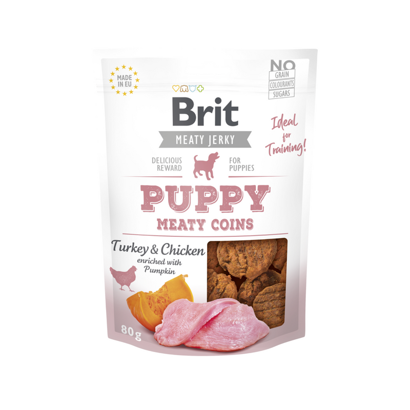 BRIT Jerky Snack Puppy Turkey Meaty Coins For Dogs