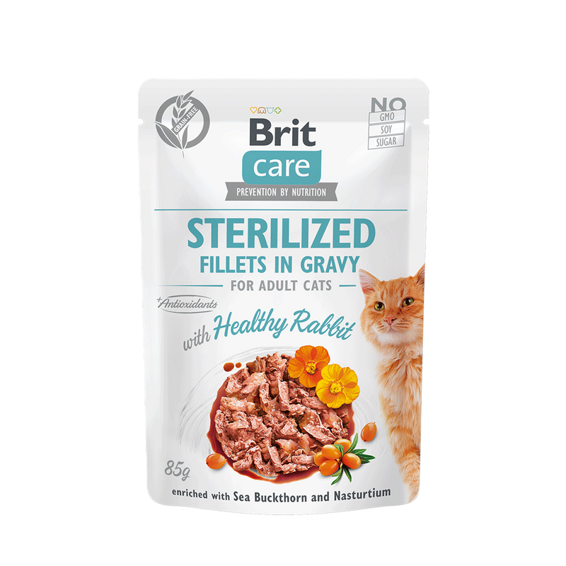 Brit Care Cat Pouch Sterilized - Fillets in Gravy with Healthy Rabbit