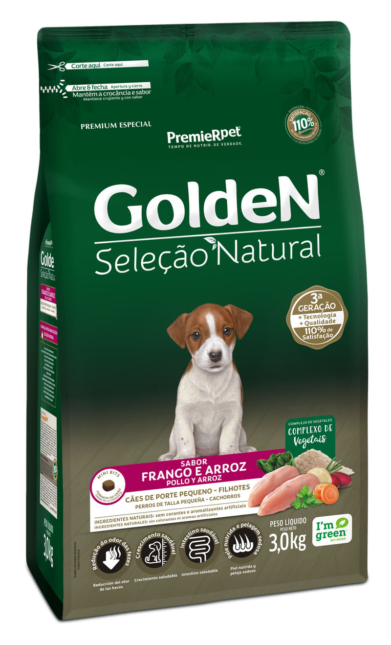 Golden Selec Natural Perro Cachorro Mini Bits Pollo y Arroz