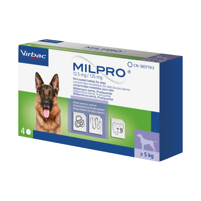 Virbac MILPRO® 12.5/125 mg Perros (5 - 50 KG)