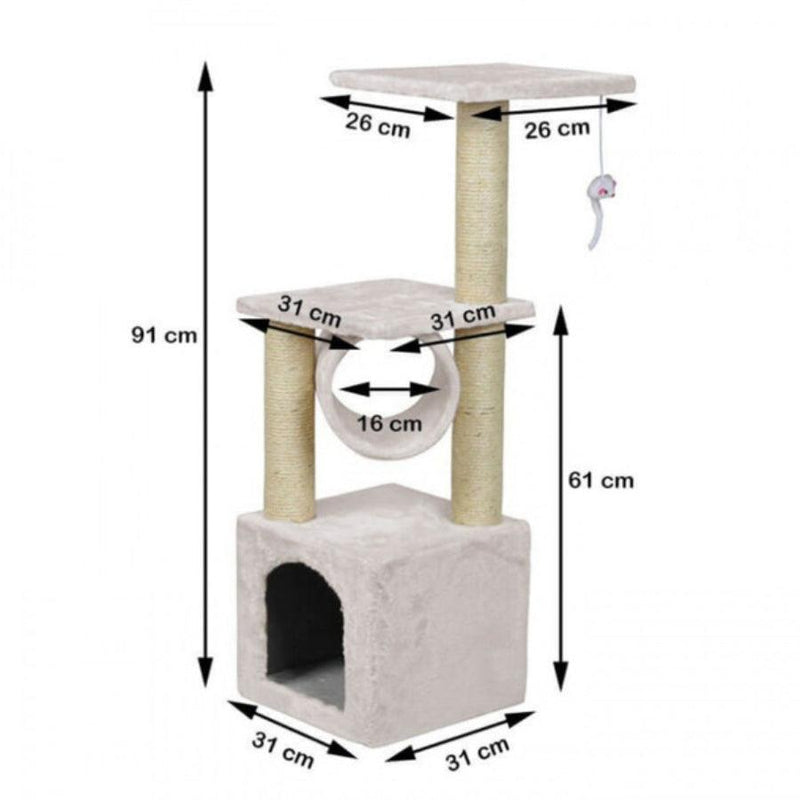 Rascador Torre Tipo Arbol KF8005B (30 x 30 x 92 cm)