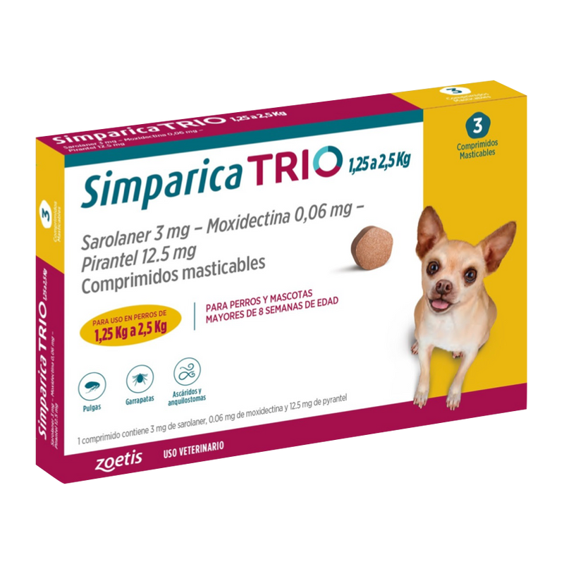 Simparica® TRIO 3mg 1.25-2.5 Kg