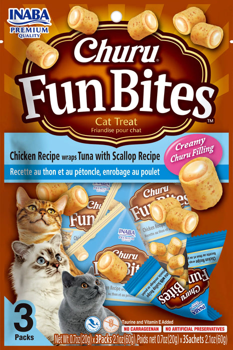 Churu® Bites Fun Bites Gatos Pollo & Ostión (3 unidades)