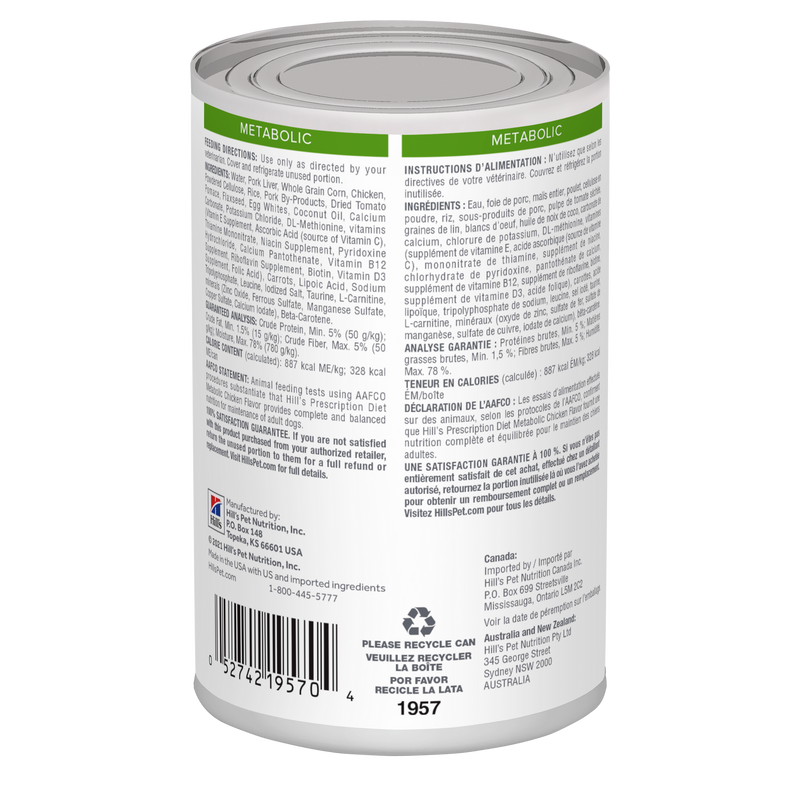 Prescription Diet® Metabolic Weight Loss & Maintenance Chicken Flavor