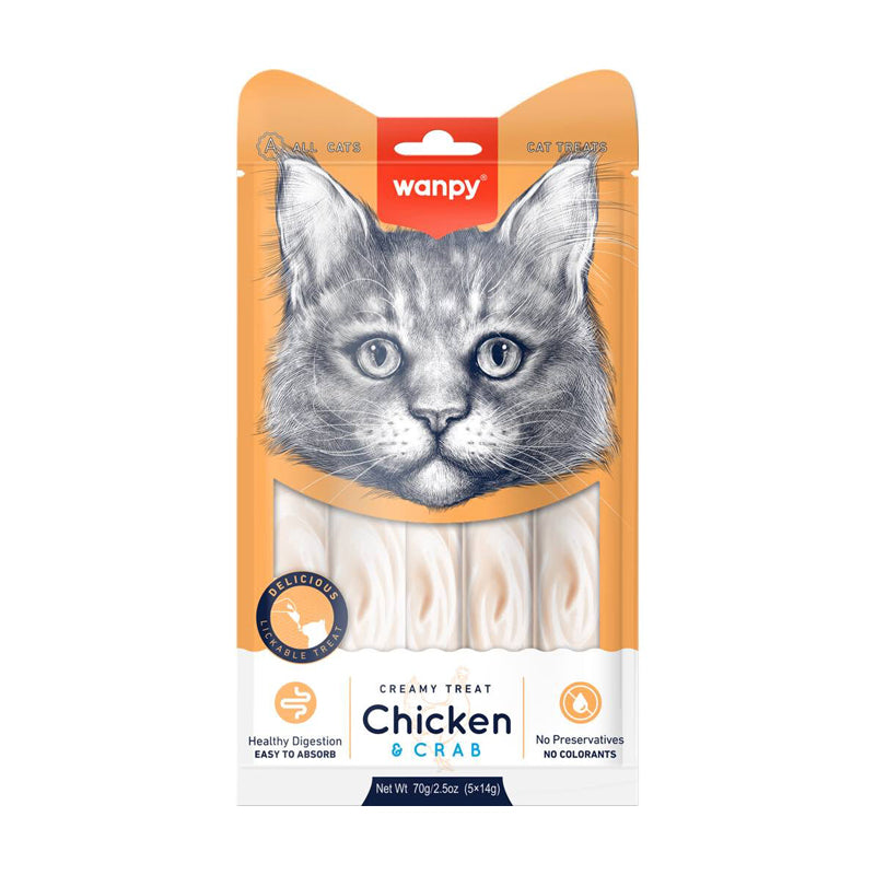 Wanpy Gatos Creamy Treat Chicken & Crab