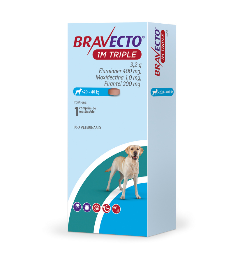 BRAVECTO® 1M Triple 400mg (20 - 40 Kg)