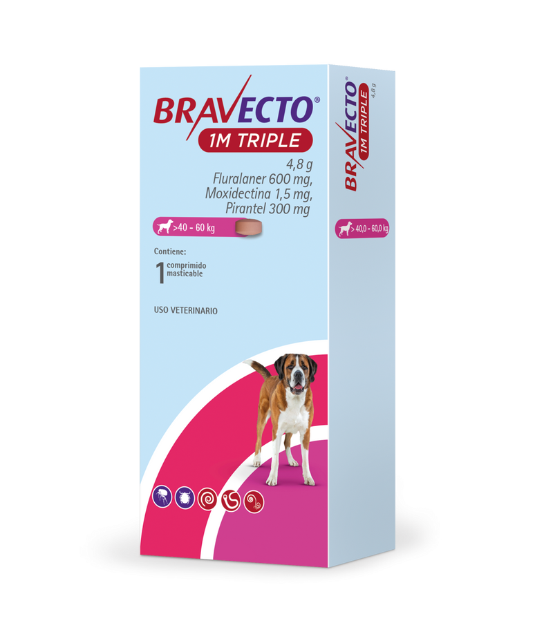 BRAVECTO® 1M Triple 600mg (40 - 60 Kg)