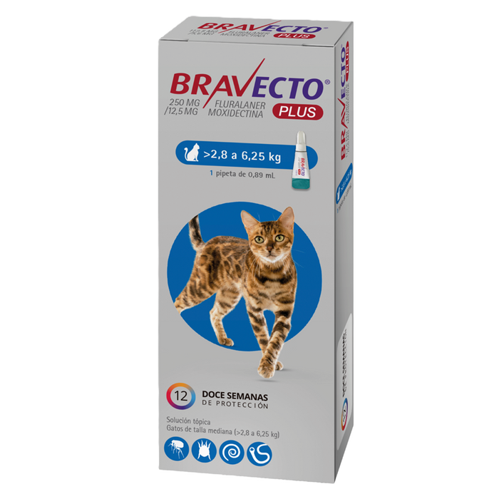 Bravecto® PLUS Gatos 250 mg (2.9 - 6.25 Kg)