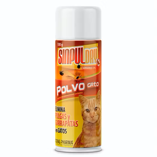 SINPUL® Dry Polvo Antiparasitario Externo Gatos 100 G