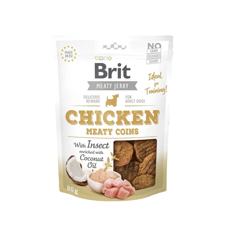 BRIT Jerky Snack Chicken With Insect Meat Coins For Dogs