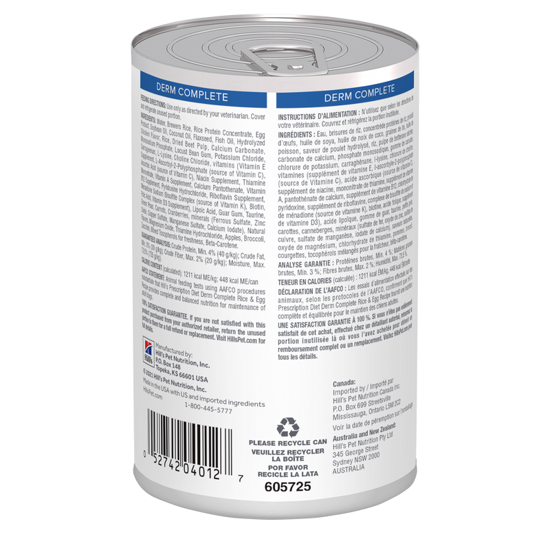 Prescription Diet® Derm Complete Rice & Egg Recipe