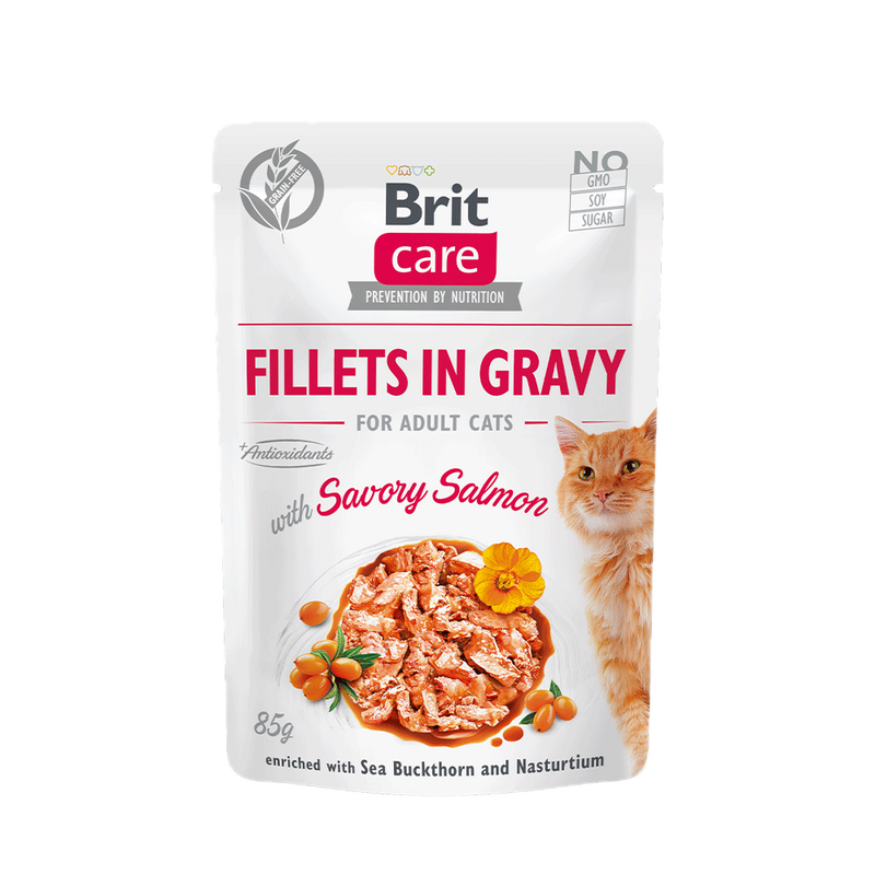 Brit Care Cat Pouch - Fillets in Gravy Savory Salmon