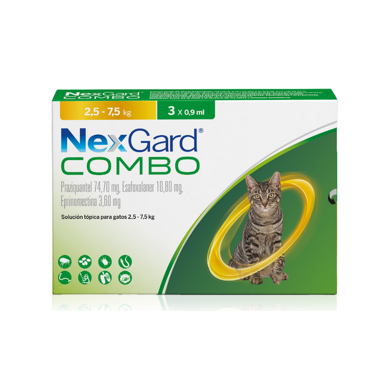 NexGard® Combo Gatos 2.5 - 7.5 KG (3 unidades)