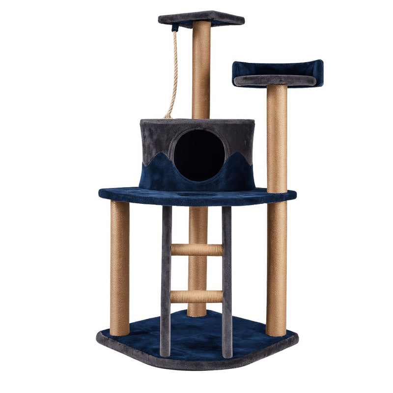 Rascador Torre Felpa Suave Azul Marino (KF8021A)