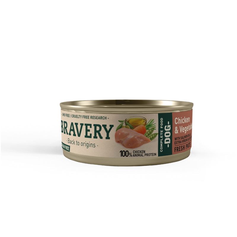 Bravery Adult Dog Chicken & Vegetables Wet Food 80 G