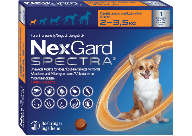 NexGard SPECTRA® 9.4/1.9 mg (2.0 - 3.5 Kg)