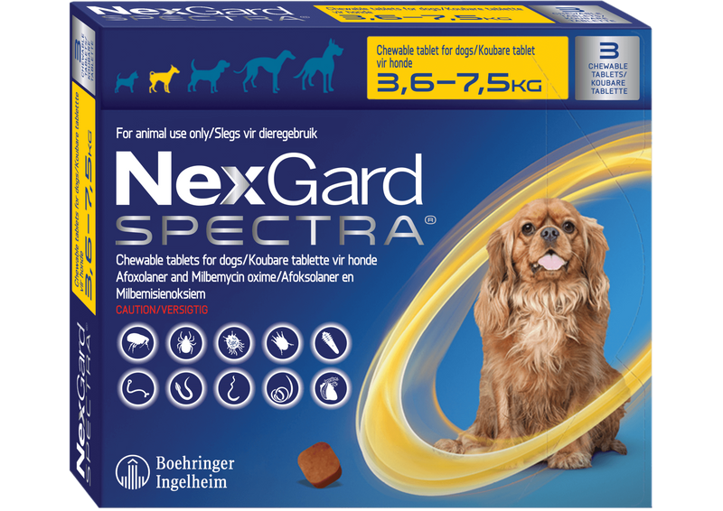 NexGard SPECTRA® 18.8/3.8 mg (3.6 - 7.5 Kg)